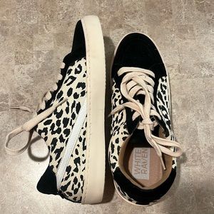 Leopard Print Sneakers - Size 7